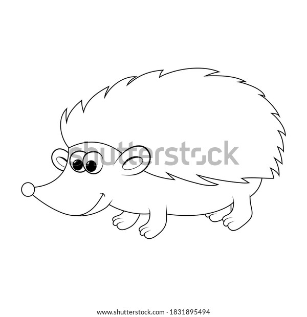 Hedgehog Outline Isolated On White Contour Stock Vector (Royalty Free ...