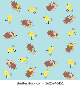 hedgehog pattern illustration  nursery kawaii