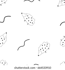 hedgehog pattern seamless pattern white background vector illustration