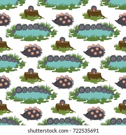hedgehog pattern, vector illustration 