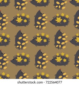 hedgehog, pattern, vector illustration 