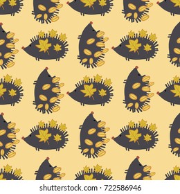 hedgehog, pattern, vector illustration 