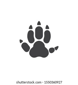 Hedgehog paw print vector icon. filled flat sign for mobile concept and web design. Hedgehog animal footprint glyph icon. Symbol, logo illustration. Vector graphics