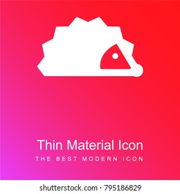 Hedgehog red and pink gradient material white icon minimal design