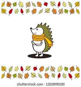 Hedgehog in a scarf. Style for decoration. Print for t-shirts, cards for children.