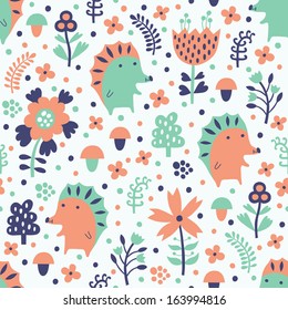 hedgehog seamless pattern