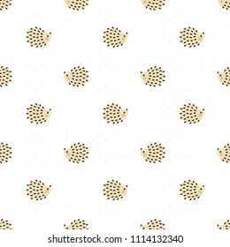 Hedgehog Seamless Pattern Background