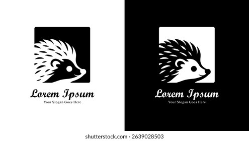 Hedgehog shaped logo design combined with square