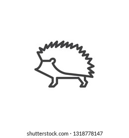 Hedgehog side view line icon. linear style sign for mobile concept and web design. walking hedgehog outline vector icon. Forest animal symbol, logo illustration. Pixel perfect vector graphics
