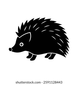 Hedgehog Silhouette Vector Art and Minimalist Black Hedgehog Illustration