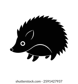 Hedgehog Silhouette Vector Art and Minimalist Black Hedgehog Illustration