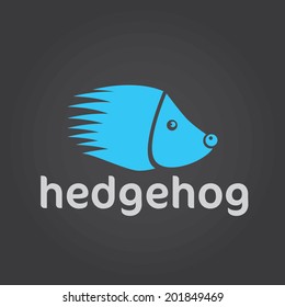 hedgehog silhouette vector design template