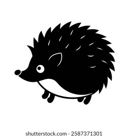 Hedgehog silhouette vector iconic illustration.