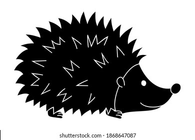 Hedgehog Silhouette Vector Illustration Isolated On Stock Vector ...