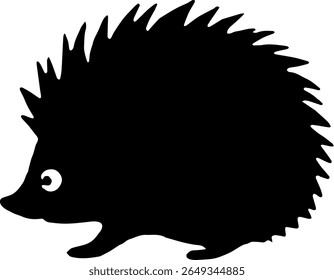 Hedgehog Silhouette Vector Side View Minimal Animal Clipart