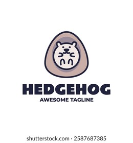 Hedgehog Simple Mascot Logo Template