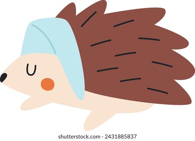 Igel schlafend mit Hut Vektor-Illustration
