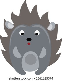 Hedgehog small, illustration, vector on white background.