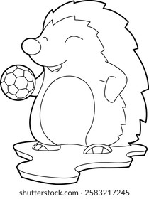 Hedgehog Soccer player Soccer Animal Vector Graphic Art Illustration