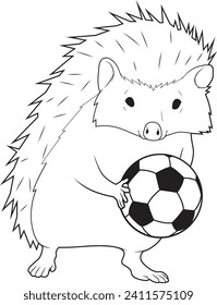 Hedgehog Soccer player Soccer Sports Animal Vector Graphic Art Illustration