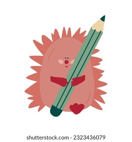 Hedgehog parado con un lápiz