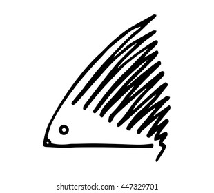 Hedgehog stylization icon logo. Line graphics sketch 