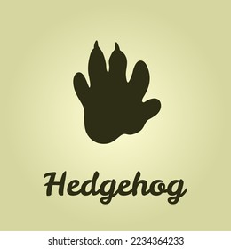 Hedgehog tracks. Hedgehog paw. Icon for hunters or zoologists