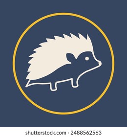 Hedgehog trendy icon blissful abstract vector illustration colorful artwork design