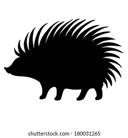 hedgehog vector in black