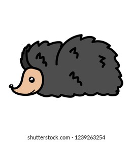 Hedgehog. Vector cartoon illustration, isolated on white background.