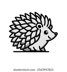 hedgehog vector design illustration, hedgehog icon, hedgehog logo, hedgehog sticker, animal design, great as a sticker.