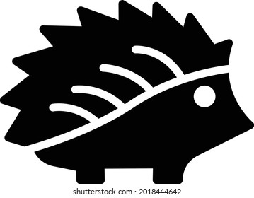 hedgehog vector glyph flat icon