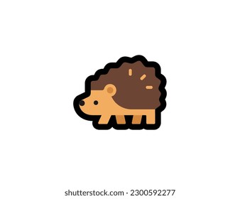 Hedgehog vector icon. Hedgehog emoji illustration. Isolated hedgehog vector emoticon