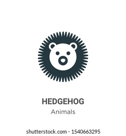 Hedgehog vector icon on white background. Flat vector hedgehog icon symbol sign from modern animals collection for mobile concept and web apps design.