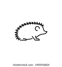 Hedgehog vector icon. Wildlife illustration. Wild animal sign.