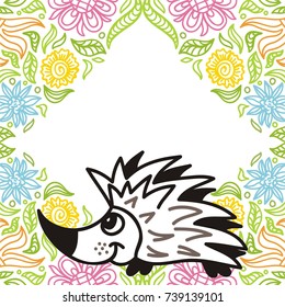 Hedgehog. Vector illustration.
