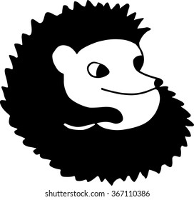 Hedgehog vector illustration. Black and white sketch