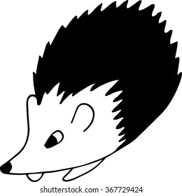 Hedgehog vector illustration. Black and white sketch