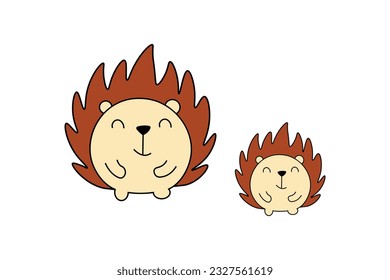 erizo. ilustración vectorial. aislado de fondo blanco. Ilustración de alta calidad para el proyecto. Imprimir para ropa, libros, estuches, bolsas, carteles de guardería