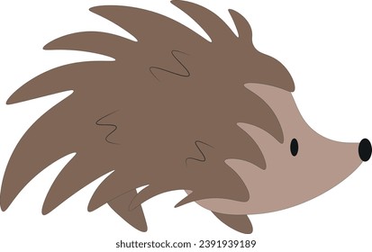 Hedgehog. Vector image of a cute animal. Children's illustration for stickers, postcards, prints