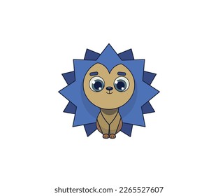 Hedgehog vector isolated colour icon. Hedgehog animal vector icon. Hedgehog icon