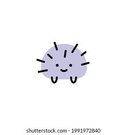 Hedgehog. Logo del vector con estilo de línea negrita