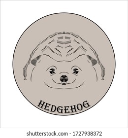 
hedgehog vector logo on a beige background