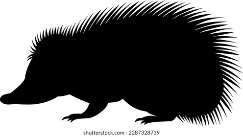 hedgehog vector silhouette black one