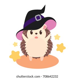  Hedgehog wearing Witch hat