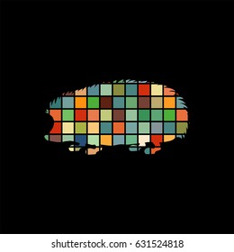 Hedgehog wildlife color silhouette animal