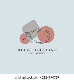 Hedgehogs line style  logo template design for brand or company and other
