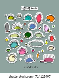 Hedgehogs, sticker set for your design