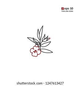 Hedgehyssop - vector thin line icon on white background. Symbol for web, infographics, print design and mobile UX/UI kit. Vector illustration, EPS10.