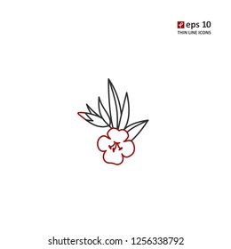 Hedgehyssop - vector thin line icon on white background. Symbol for web, infographics, print design and mobile UX/UI kit. Vector illustration, EPS10.